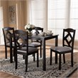 Baxton Studio Ruth 5 Piece Dining Set in Brown and Grey