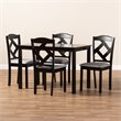 Baxton Studio Ruth 5 Piece Dining Set in Brown and Grey