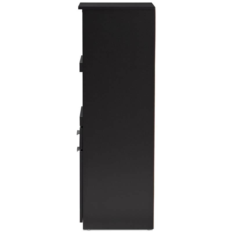 Baxton Studio Fabian Microwave Cabinet in Dark Grey and Oak Brown