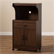 Baxton Studio Tannis Microwave Stand in Dark Walnut Brown