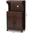 Baxton Studio Tannis Microwave Stand in Dark Walnut Brown