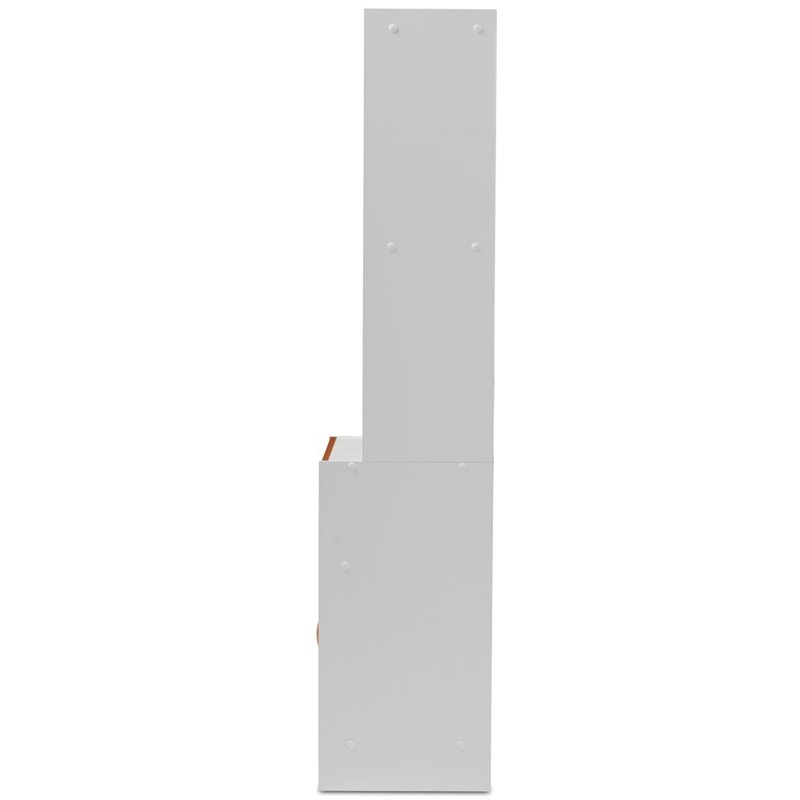 Baxton Studio Laurana Kitchen Cabinet and Hutch in White and Cherry