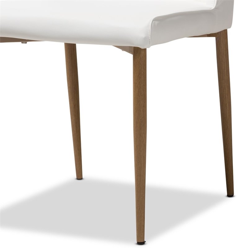 Baxton Studio Chandelle Faux Leather Dining Chair in White (Set of 4)