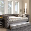 Baxton Studio Anabella Tufted Queen Daybed with Trundle in Grey