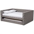 Baxton Studio Anabella Tufted Queen Daybed with Trundle in Grey