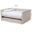 Baxton Studio Alena Tufted Queen Daybed with Trundle in Light Beige