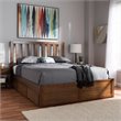 Baxton Studio Raurey Queen Spindle Storage Platform Bed in Walnut