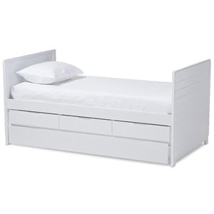 Baxton Studio Linna Storage Daybed with Trundle in White