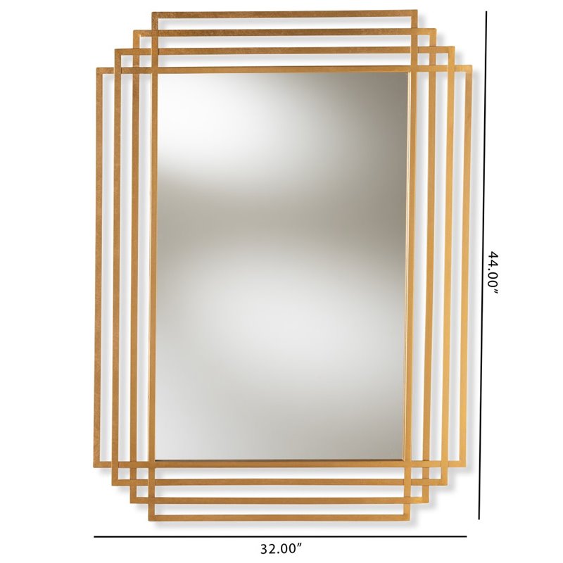 Baxton Studio Kalinda Decorative Wall Mirror in Gold