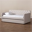Baxton Studio Camelia Fabric Tufted Twin Daybed in Beige