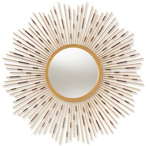 Baxton Studio Apollonia Sunburst Decorative Wall Mirror in Gold