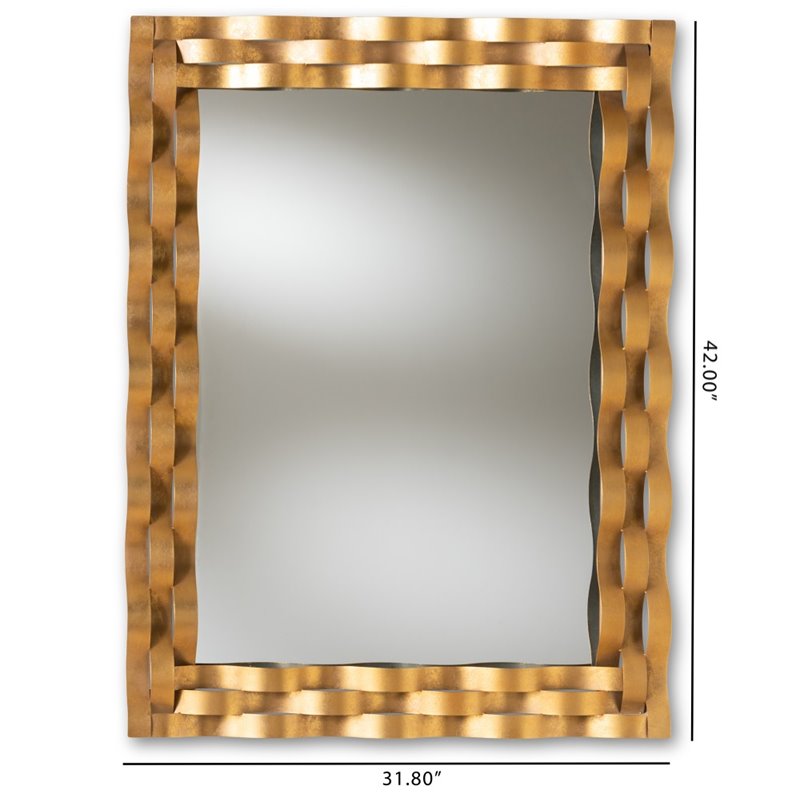 Baxton Studio Arpina Decorative Wall Mirror in Gold