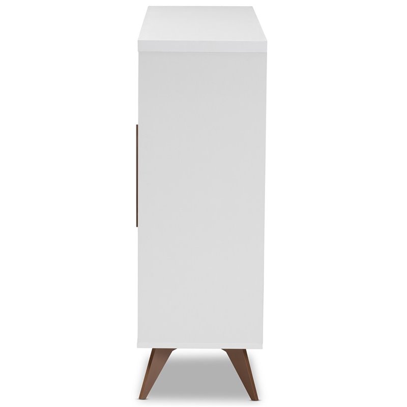 Baxton Studio Pietro Wine Cabinet in White and Brown
