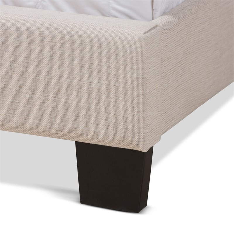 Baxton Studio Lisette Fabric Tufted Full Bed in Beige