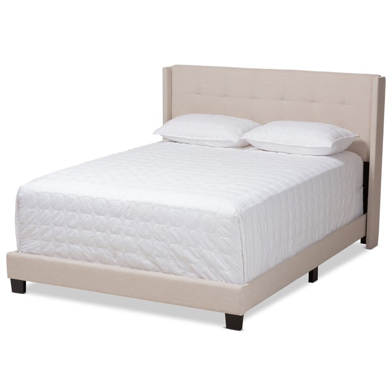 Baxton Studio Lisette Fabric Tufted Full Bed in Beige