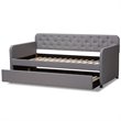 Baxton Studio Camelia Fabric Tufted Twin Daybed in Gray Fabric