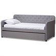 Baxton Studio Camelia Fabric Tufted Twin Daybed in Gray Fabric