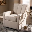 Baxton Studio Rayner Beige Fabric Upholstered Swivel Chair