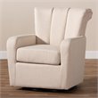 Baxton Studio Rayner Beige Fabric Upholstered Swivel Chair