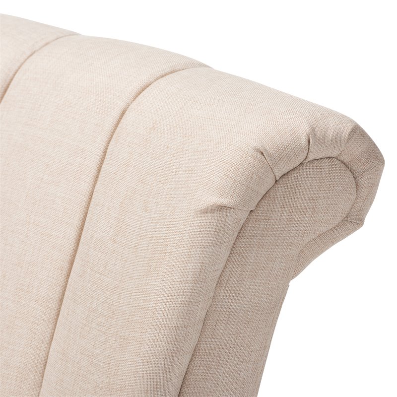 Baxton Studio Rayner Beige Fabric Upholstered Swivel Chair
