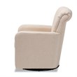 Baxton Studio Rayner Beige Fabric Upholstered Swivel Chair