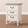 Baxton Studio Capucine Two Tone Oak and White Wood 3-Drawer End Table