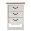 Baxton Studio Capucine Two Tone Oak and White Wood 3-Drawer End Table