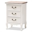 Baxton Studio Capucine Two Tone Oak and White Wood 3-Drawer End Table
