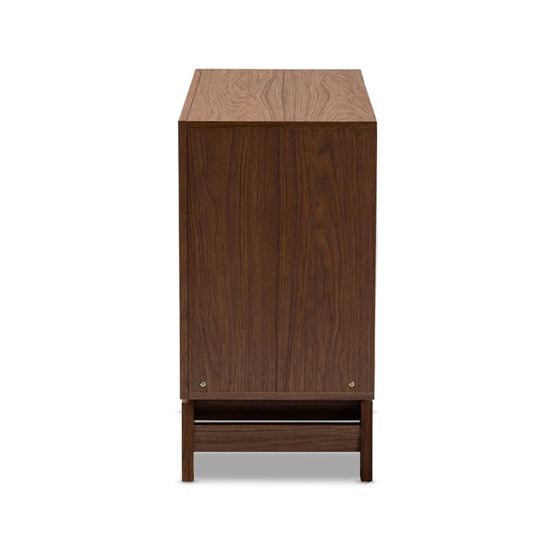 Baxton Studio Svante Mid-Century 6-Drawer Wood Chest in Brown and Multi