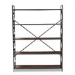 Baxton Studio Mirna Black Iron Metal and Oak Wood 5-Shelf Bookcase