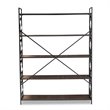 Baxton Studio Mirna Black Iron Metal and Oak Wood 5-Shelf Bookcase