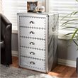 Baxton Studio Davet Mid-Century 5-Drawer Metal Accent Chest in Silver