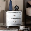 Baxton Studio Davet Silver Metal 2-Drawer End Table