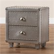Baxton Studio Davet Silver Metal 2-Drawer End Table
