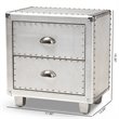 Baxton Studio Davet Silver Metal 2-Drawer End Table