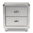 Baxton Studio Davet Silver Metal 2-Drawer End Table
