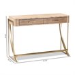 Baxton Studio Lafoy Mid-Century 2-Drawer Wood Console Table in Brown and Gold