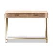 Baxton Studio Lafoy Mid-Century 2-Drawer Wood Console Table in Brown and Gold