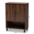 Baxton Studio Rossin Walnut Brown Finished 2-Door Wood Shoe Cabinet