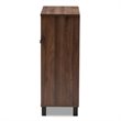Baxton Studio Rossin Walnut Brown Finished 2-Door Wood Shoe Cabinet