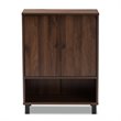 Baxton Studio Rossin Walnut Brown Finished 2-Door Wood Shoe Cabinet