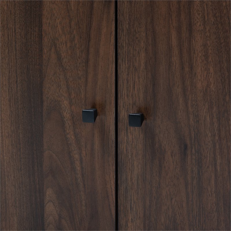Baxton Studio Rossin Walnut Brown Finished 2-Door Wood Shoe Cabinet