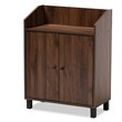Baxton Studio Rossin Walnut Brown Finished 2-Door Wood Shoe Cabinet