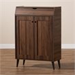 Baxton Studio Cormier Walnut Brown finished 2-Door Wood Shoe Cabinet