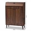 Baxton Studio Cormier Walnut Brown finished 2-Door Wood Shoe Cabinet