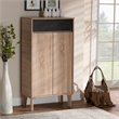 Baxton Studio Fella Two-Tone Oak Brown and Dark Gray Shoe Cabinet