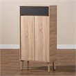 Baxton Studio Fella Two-Tone Oak Brown and Dark Gray Shoe Cabinet
