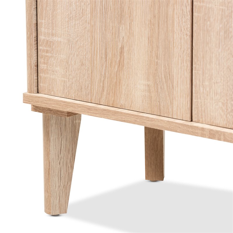 Baxton Studio Fella Two-Tone Oak Brown and Dark Gray Shoe Cabinet