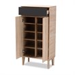 Baxton Studio Fella Two-Tone Oak Brown and Dark Gray Shoe Cabinet
