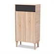 Baxton Studio Fella Two-Tone Oak Brown and Dark Gray Shoe Cabinet